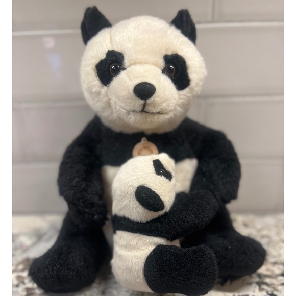 Wild Republic Panda‎ Plush Stuffed Animal Toy Mama and Baby Bear RARE - Picture 1 of 9